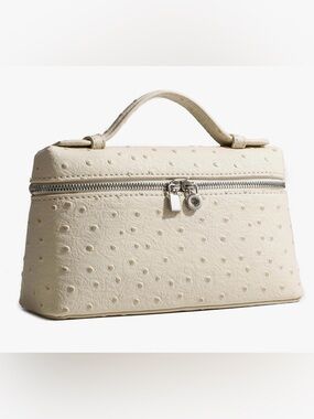 NEW - Rejolly Cream Crossbody Bag Pouch Purse Synthetic Ostrich Leather